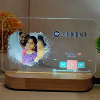 Buy customised acrylic led spotify frame with wooden stand online at ...