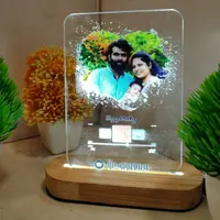 Buy customised acrylic led spotify frame with wooden stand online at ...