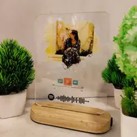 Buy customised acrylic led spotify frame with wooden stand online at ...
