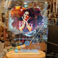 Buy customised acrylic led spotify frame with wooden stand online at ...