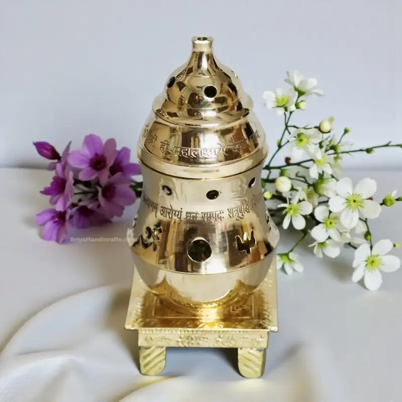 Buy Brass Patchai Karpoora Vilakku 11 inches, Adbhut Deep with
