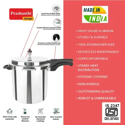 Buy Prashanthi Ganga 10 Litres Aluminium Pressure Cooker Outer Lid