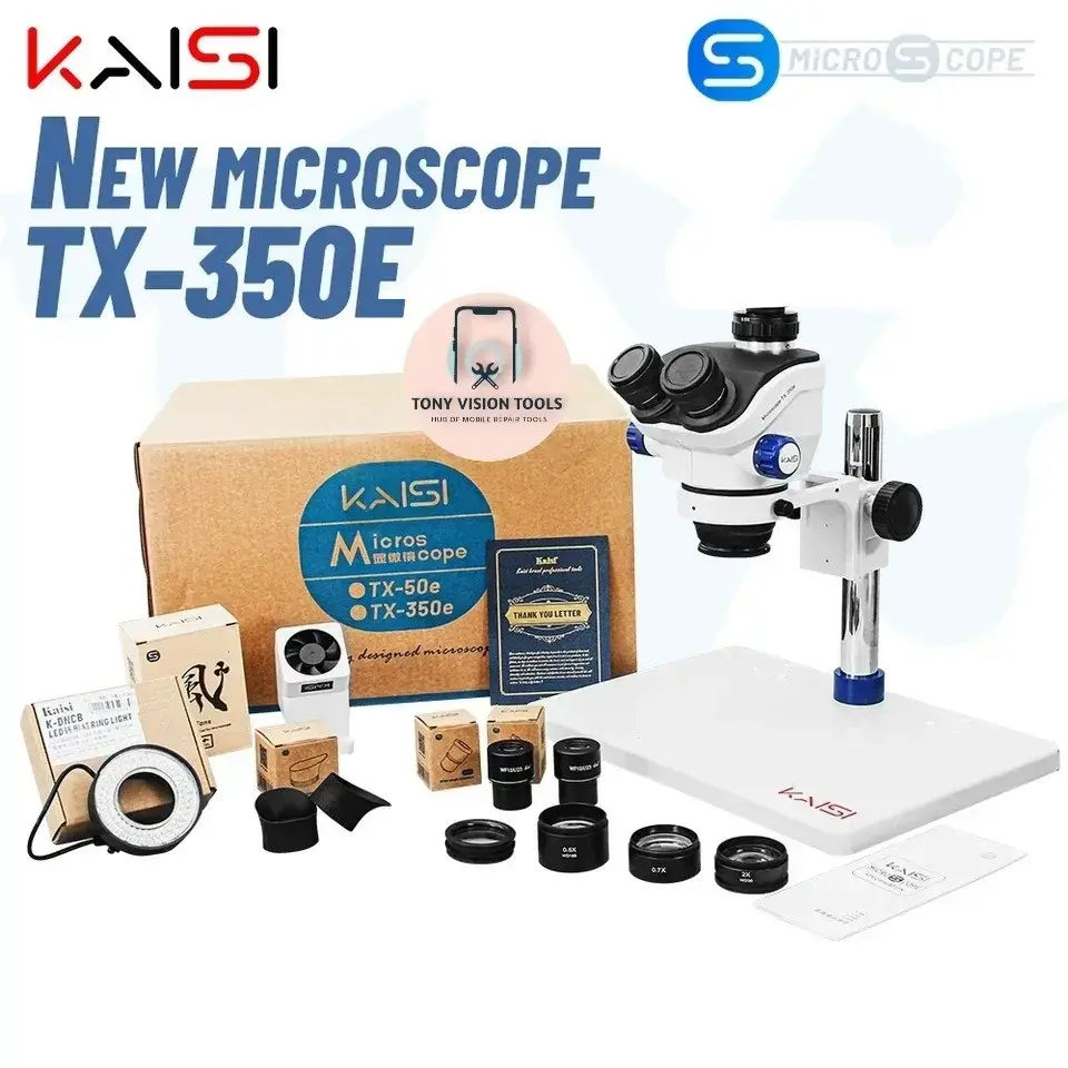Kaisi TX-350E 実体顕微鏡 7-50倍率 彫 4K WF10倍接眼レンズ