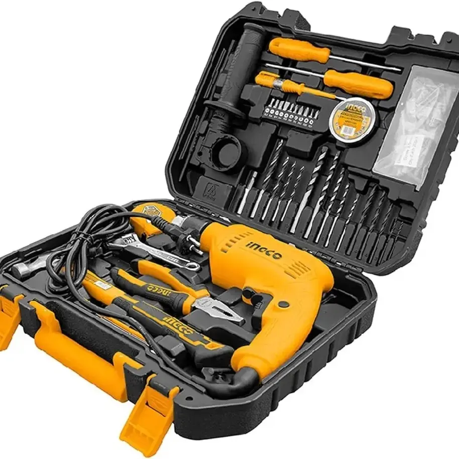 INGCO Drilling Machine Kit, 115 Pcs Tools Set, Drill Tool Kits HKTHP11151,Heavy - 1
