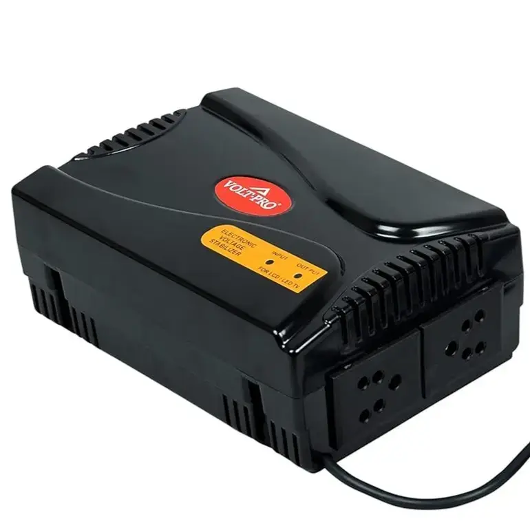 VOLT-PRO Voltage Stabilizer for Smart LED TV for 32/43/55 inchs+ Set Top Box+Home Theater System (100% Copper) Black - 1