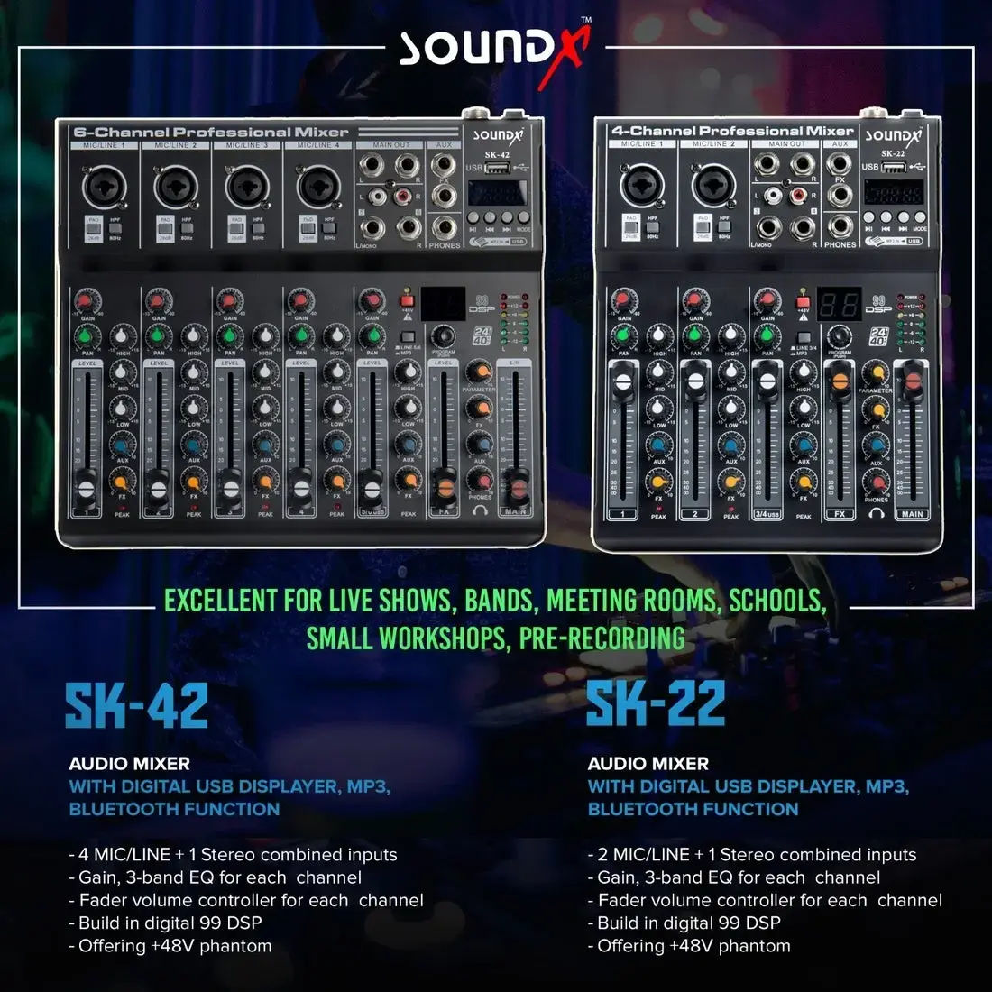 Buy SoundX SK42 Audio Mixer at Best Price | RDX Music Store