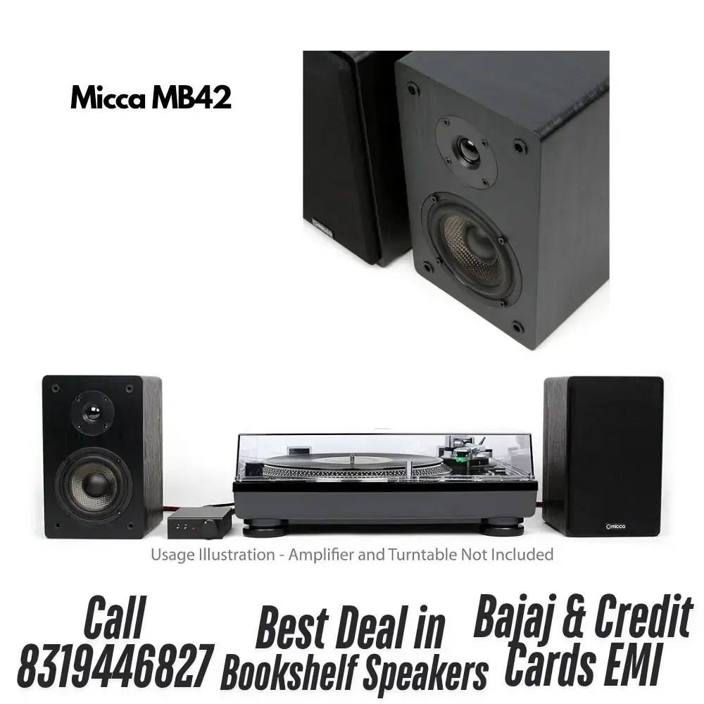 Micca MB42 Bookshelf Speakers with Inch Carbon Fiber Woofer