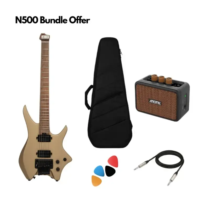 7000円相当オマケ付 新品未使用 HEX Guitars N500P Buy HEX N500P Summer Sand Passive Headless Electric Guitar Bundle