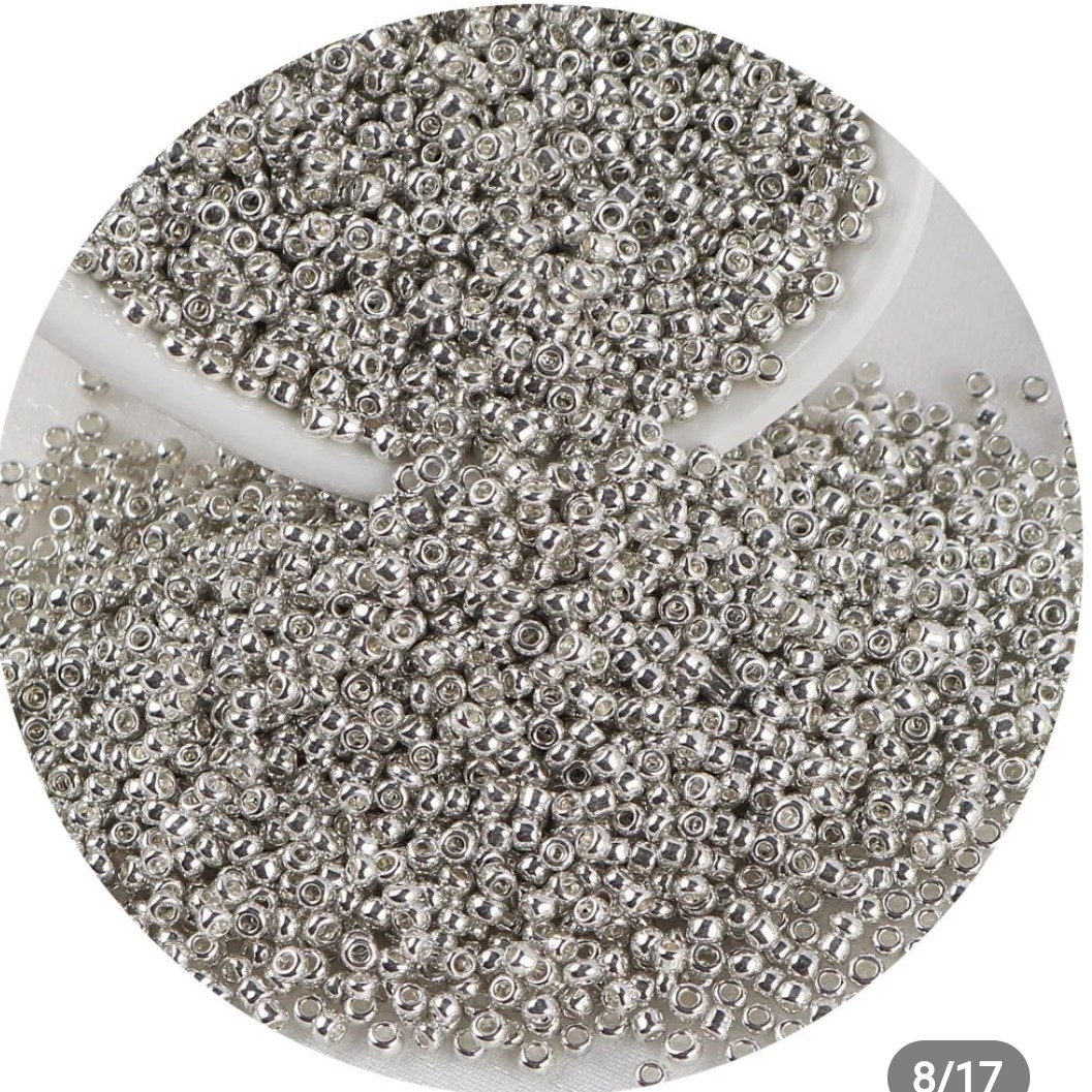 Aari Work Beads For Embroidery Online Silver Seed Sugar Beads Aari