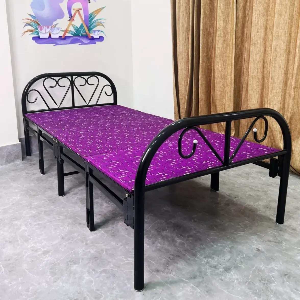 Foldable Bed Single Cot Steel Bed Buy Sahni Foldable Furniture
