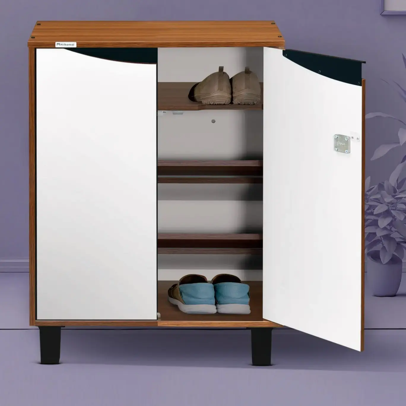 Nilkamal Wooden Shoe Rack Tier Neelkamal Brown Nilkamal Shoe Rack