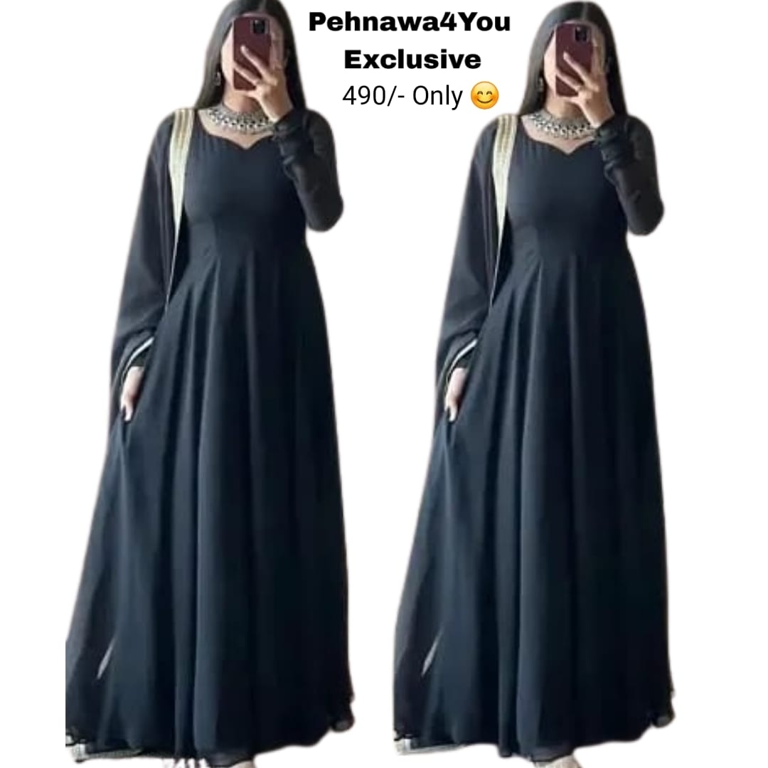 Georgette Gowns With Dupatta F - 1