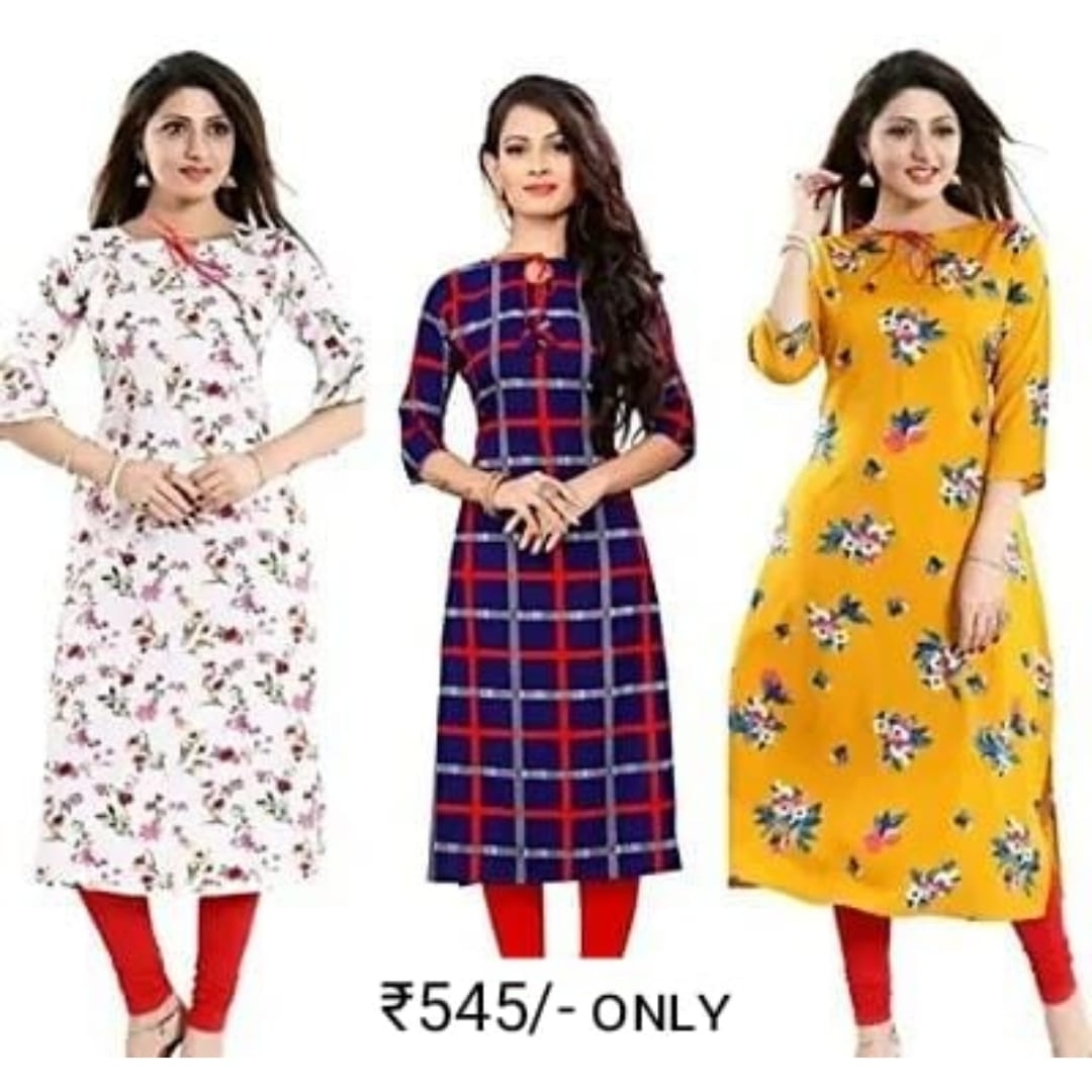A-line Kurti Kurta Combo I - 1