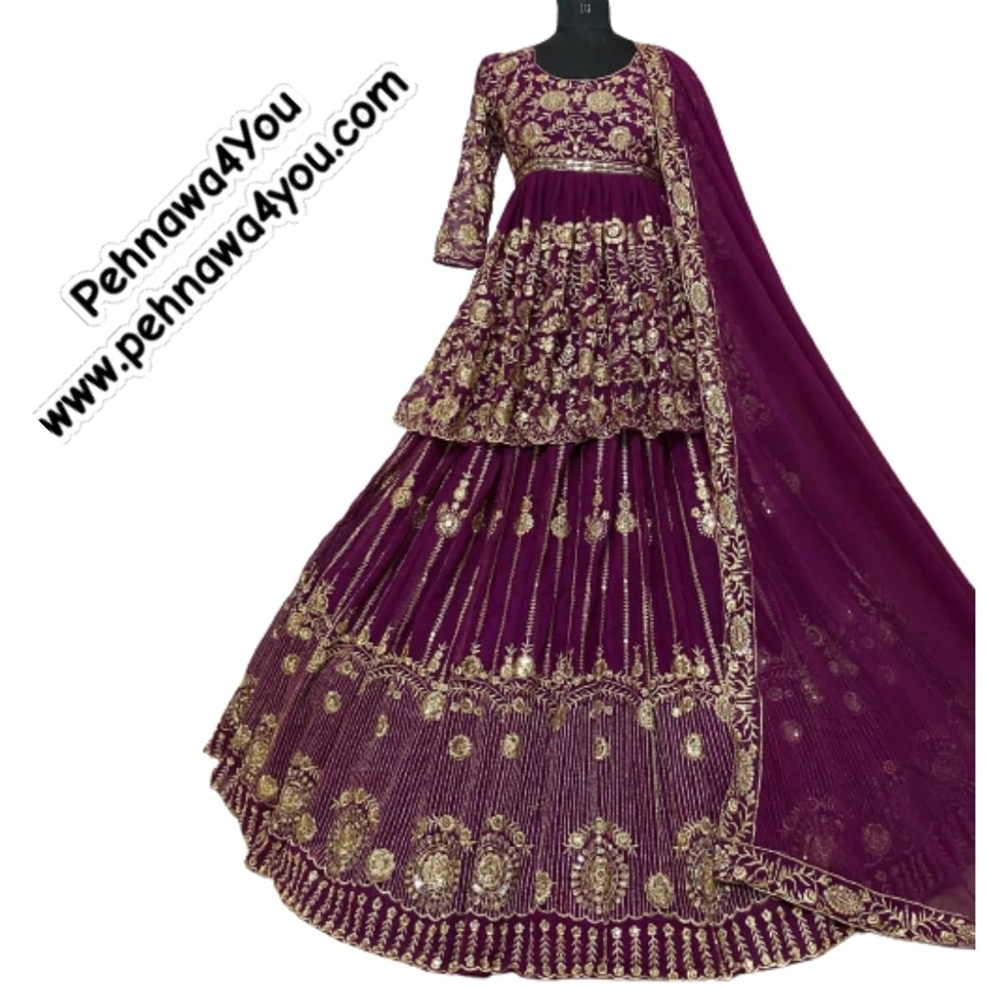 Indo Western Heavy Embroidered Gown - 1