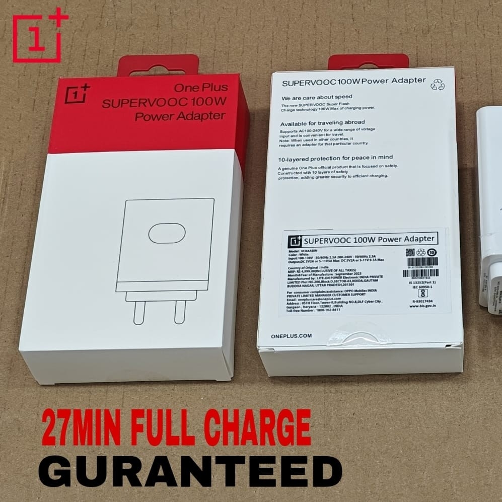 Buy *ONEPLUS 💯 ORIGINAL 1:1 100W SUPERVOOC ADAPTER FOR 1+11 AND