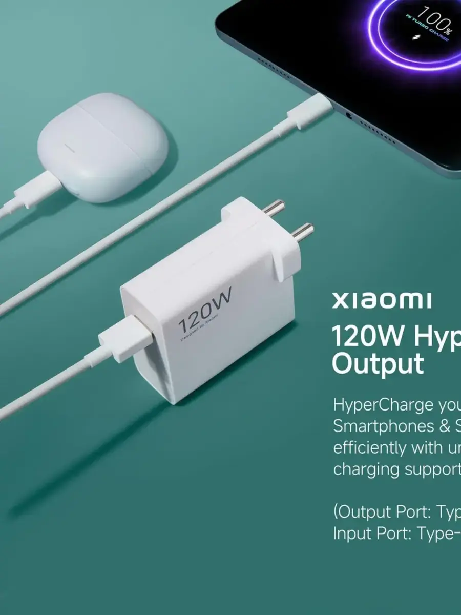 Buy Mi Xiaomi Original 120W Hyper Charge Adapter with 6A Cable
