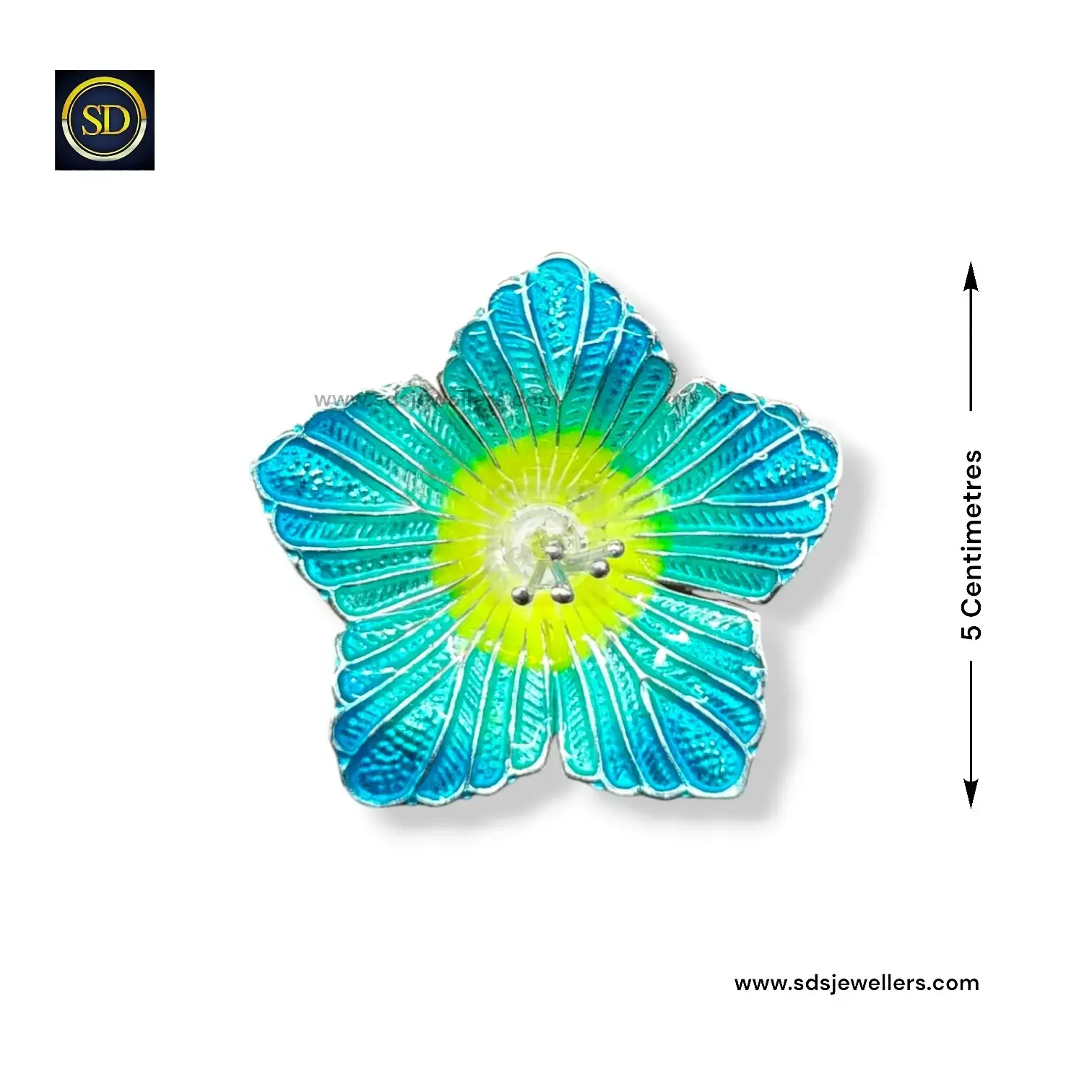 Buy SILVER FLOWER (HIBISCUS / JASWANT) BLUE COLOUR online at best