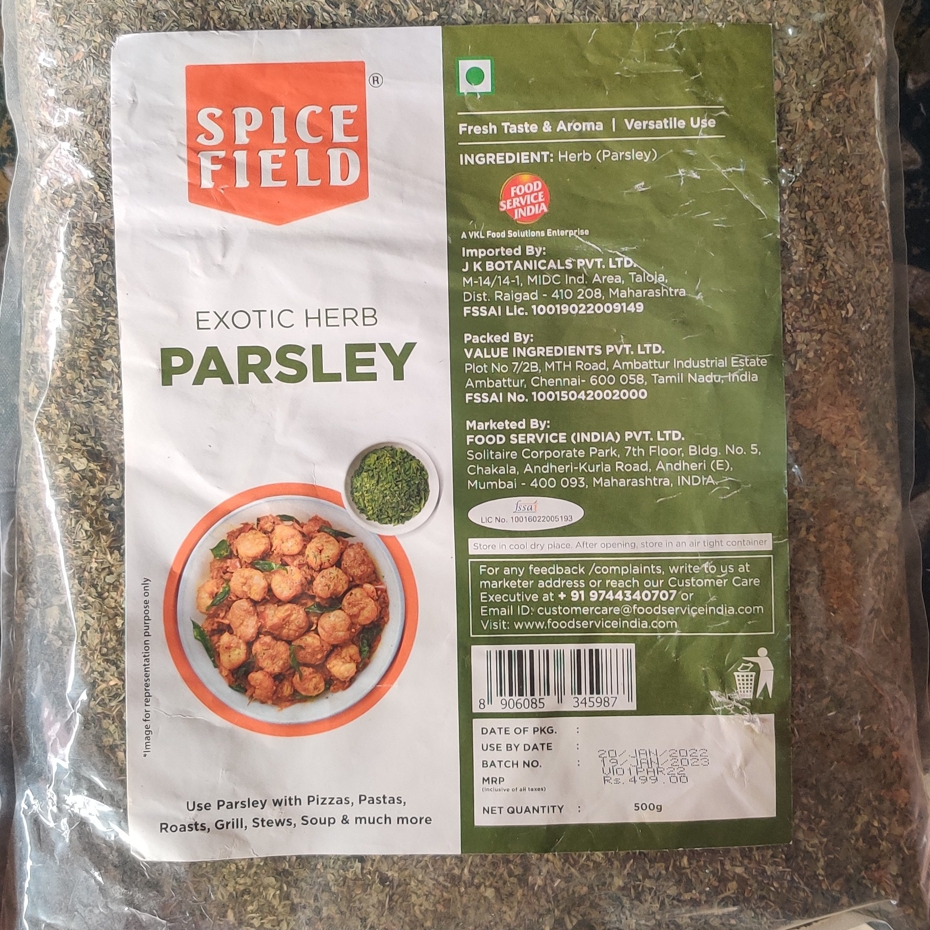 Parsley 500g Pkt  MRP 499 rs 10 Kg - 1