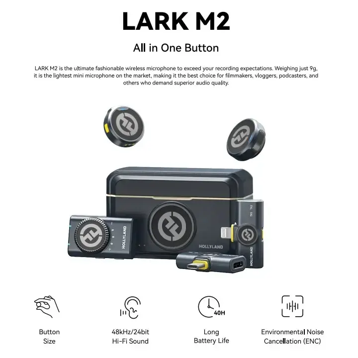 Hollyland Lark M2 Combo Wireless Microphone System For Camera & Phone - 1
