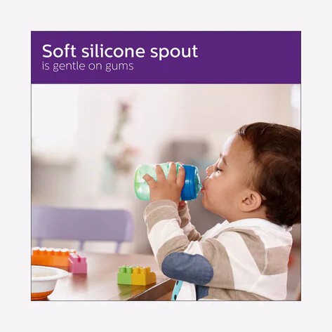 Philips Avent Silicone Classic Spout CupGreen/Blue,260ml