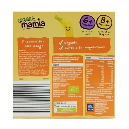 Organic Mamia Rusk Biscotti Fingers Banana 100g months and up  Finger Food
