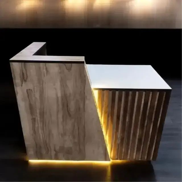 Wooden Cash Counter Table Design