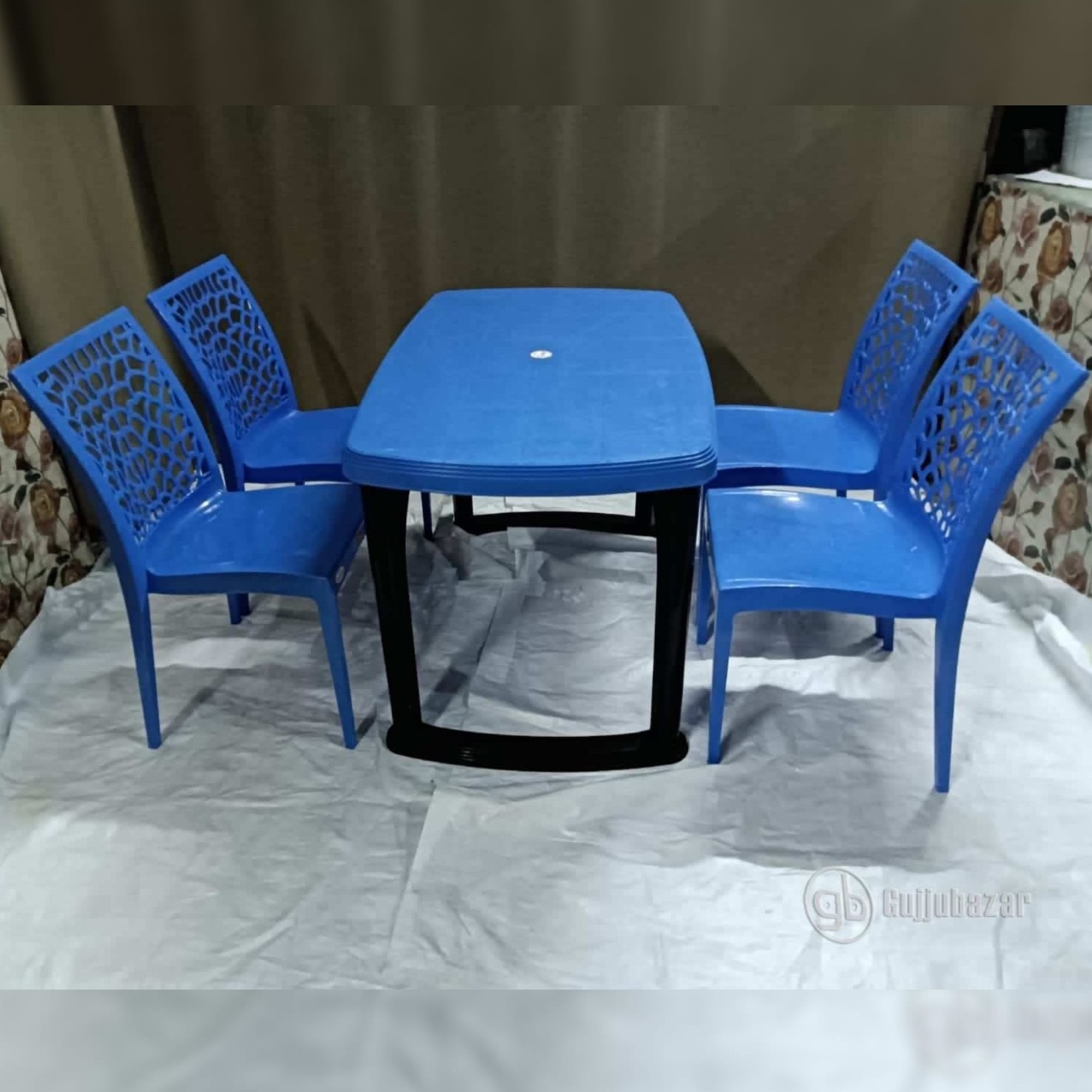 Plastic Dining Table With Chairs Blue