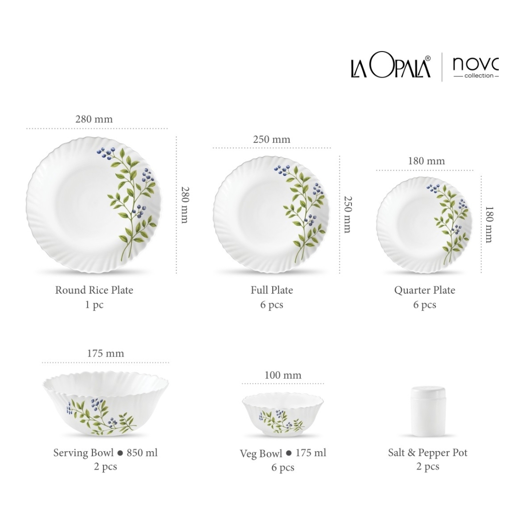 Buy LaOpala Novo Dinner Set (23-pieces) Green lush online at