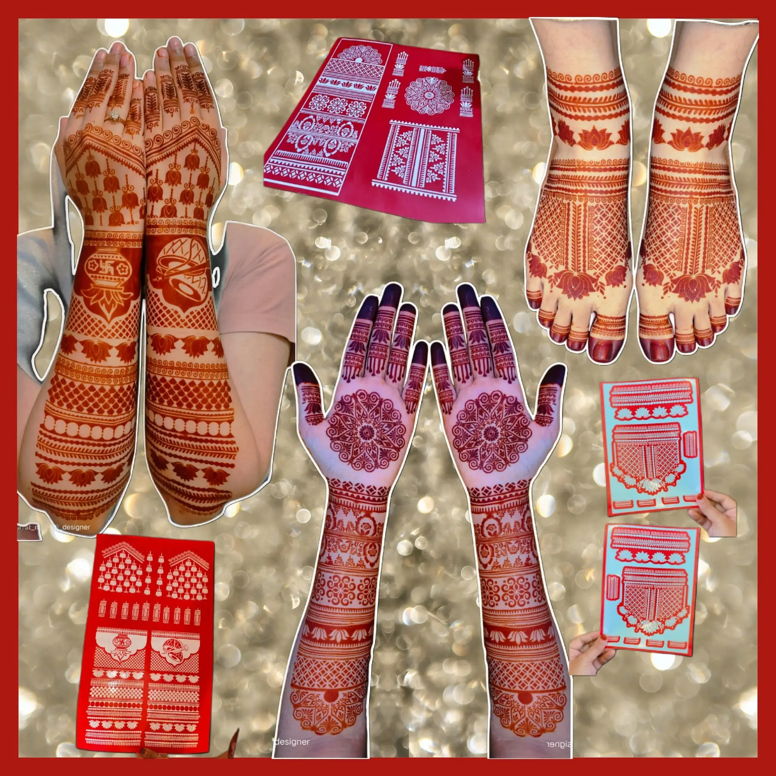 Image Bridal Henna Stencil Full Set