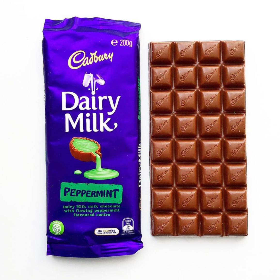 Order Cadbury Dairy Milk Peppermint Milk Chocolate Bar 180g Online From
