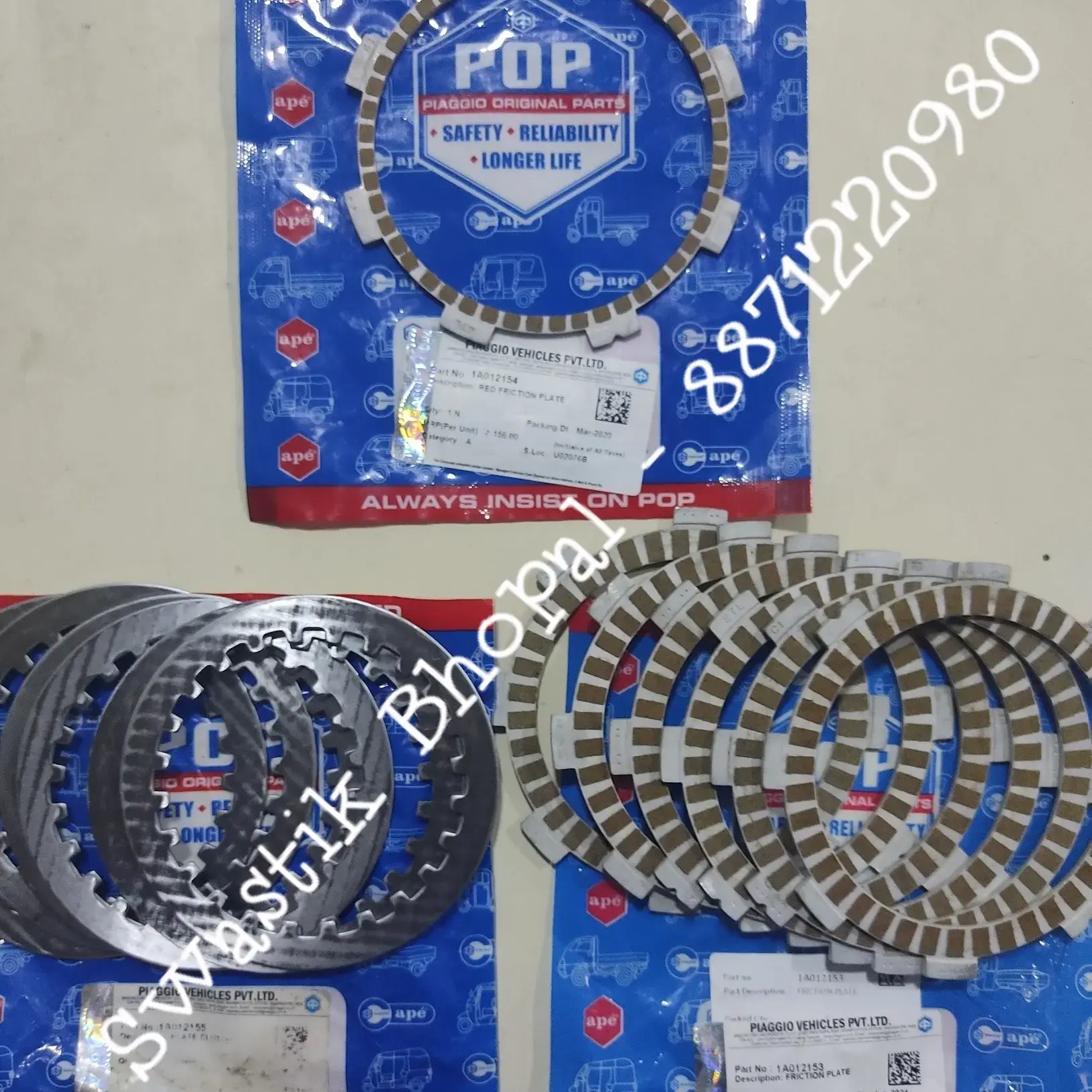 CLUTCH PLATE PRESSURE PLATE SET APE CITY CNG -LPG- PETROL BS4 BS6 (Set OF  6)