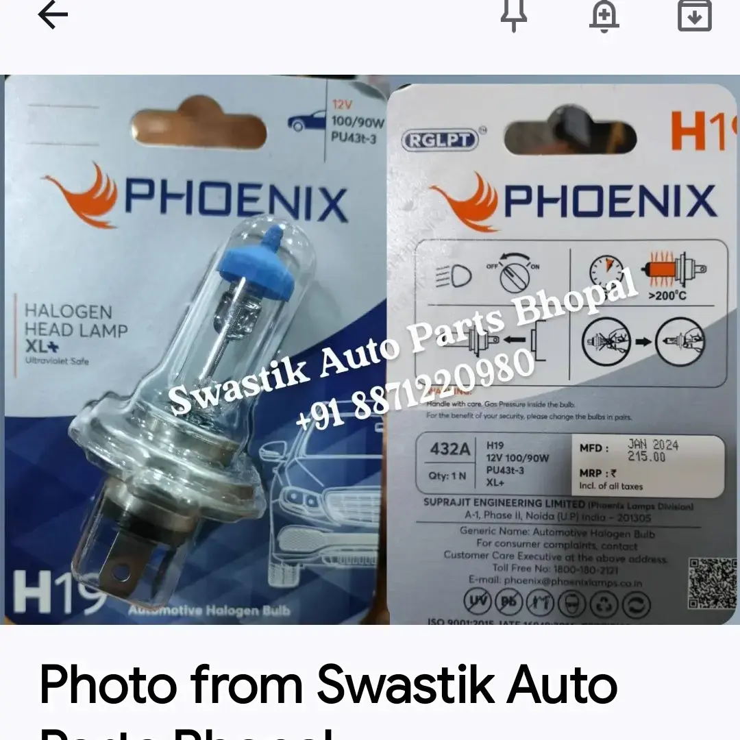 Buy 432A H19 12V 100 90w PU43t XL Plus Halogen Head light Bulb