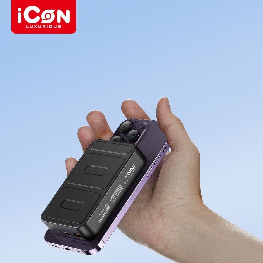 ICON Cyberpunk Style 10000 mAh MagSafe Power Bank with Stand & Fast Charging - 1