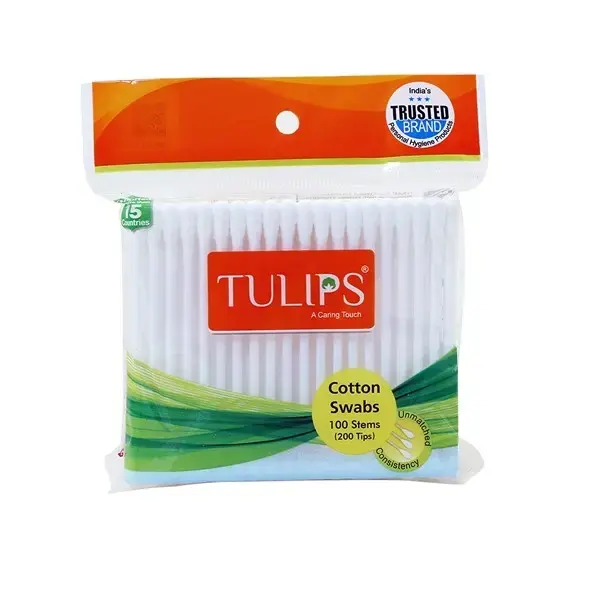 TULIPS Premium Cotton Ear Buds/Swabs with white Pcs Combo