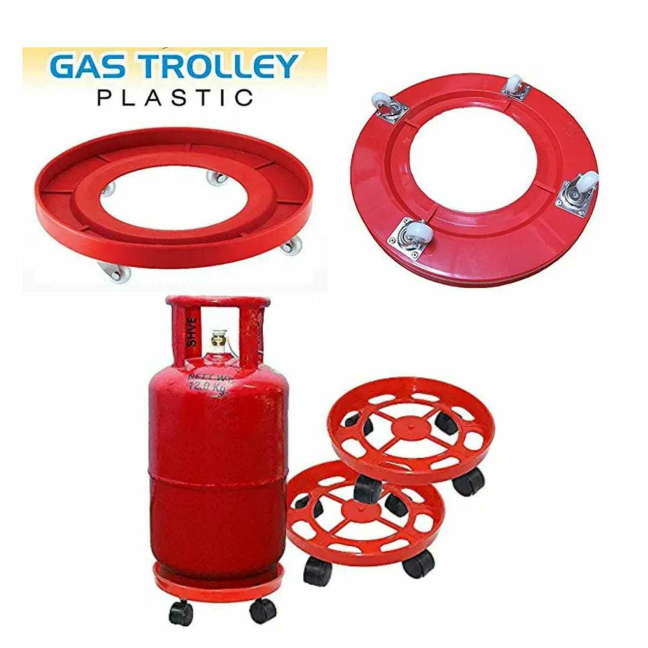 Propane Tank Dolly Cart, Freestanding Gas Cylinder Trolley For Oxygen/Acetylene/Hydrogen/Nitrogen, Folding Storage Large Rolling Tank Holder Stand, 52 3/4 Inch Tall