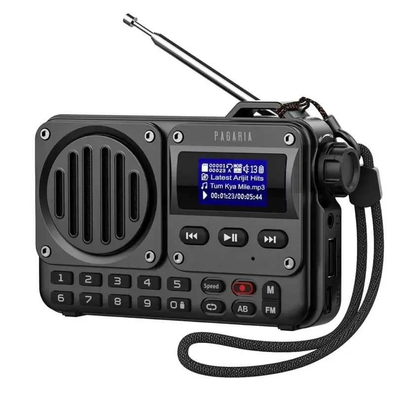 216
Pagaria Grenade 5 Watts Pocket FM Radio with Bluetooth, Tf Card/USB Speaker Black - 1