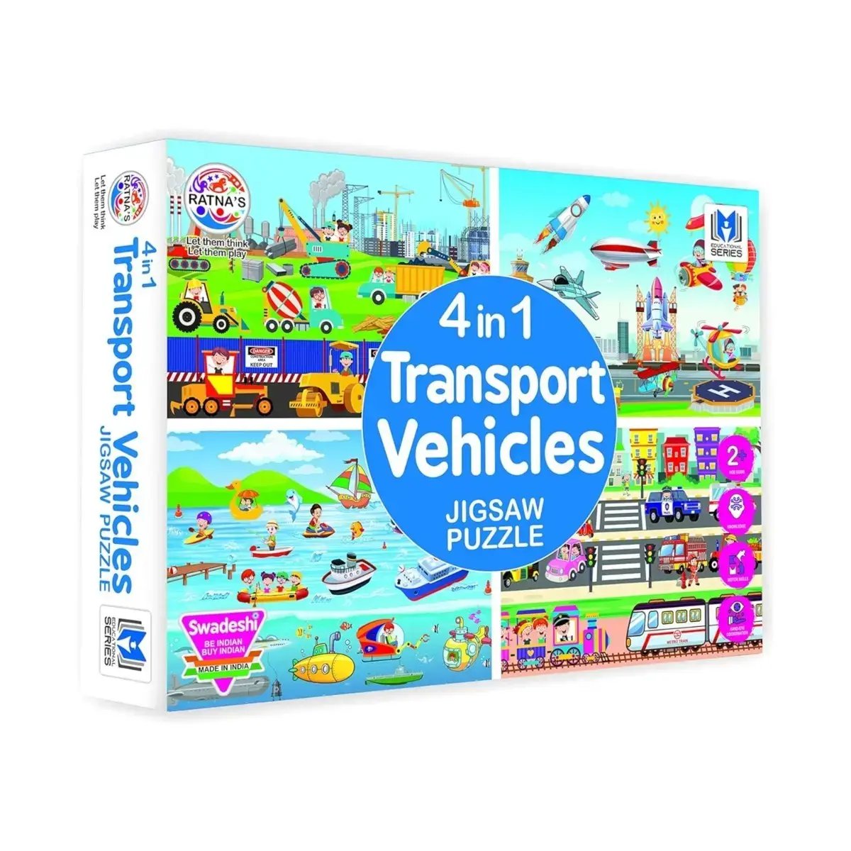 Buy RATNA'S 4 in 1 Transport Vehicles Jigsaw Puzzle for Kids online at ...