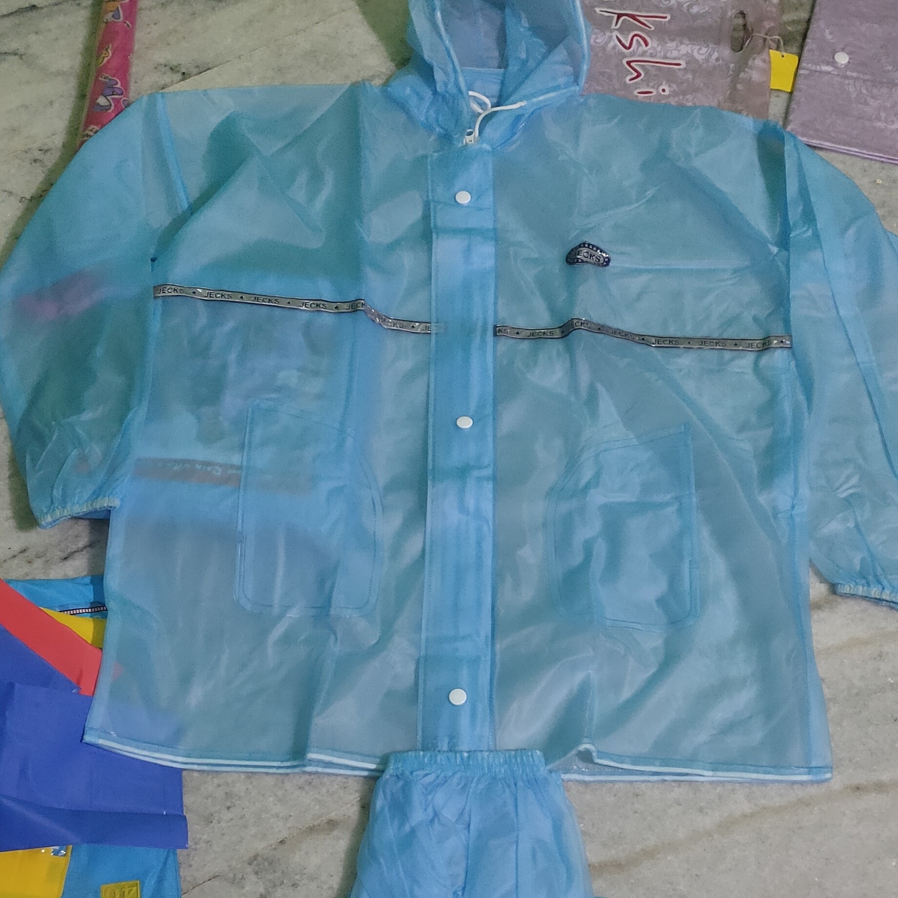 Indiamart Blue Rain Poncho Pocket Raincoat Indiamart Store