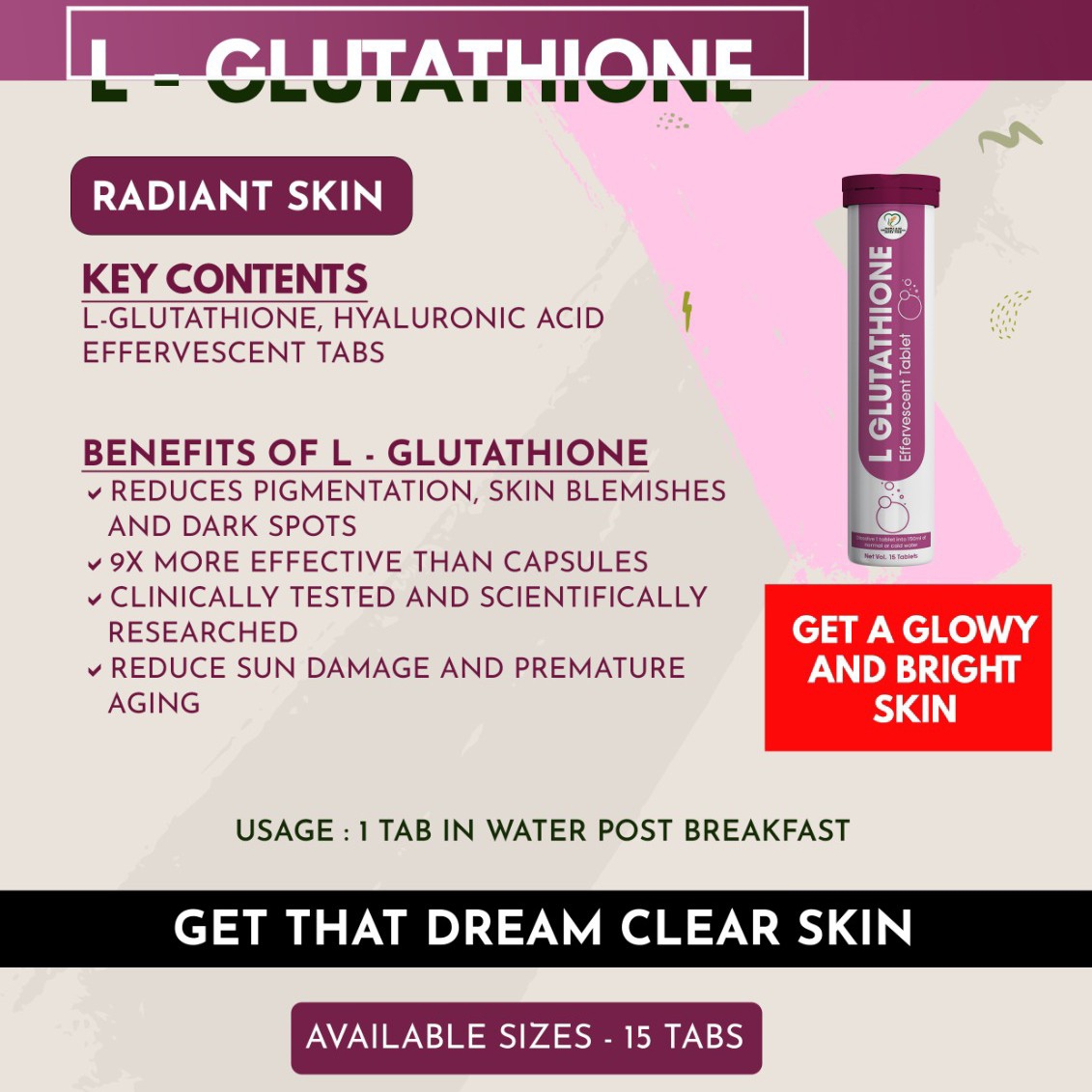 buy l glutathione online india Premium L-Glutathione 1000mg Antioxidant Supplement for Skin Whitening, Detoxification, Immune Support, and Anti-Aging High Absorption BUY NOW Metabolic Maintenance L-Glutathione