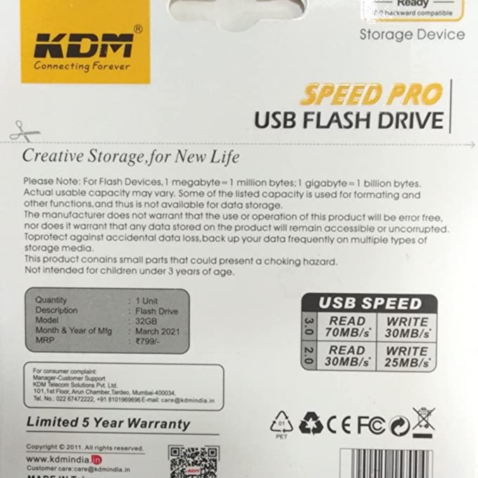 Buy KDM USB FLASH DRIVE 32 GB (ELITE online at best price