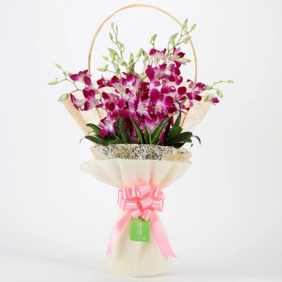 Elegant Purple Orchids Bouquet
