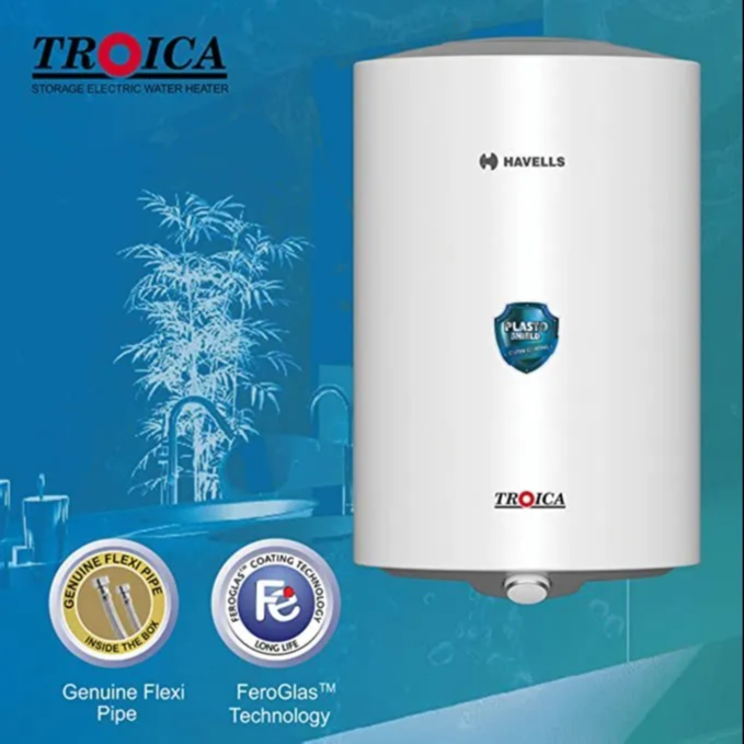 HAVELLS 10 L Storage Water Geyser (Troica, White) - 1