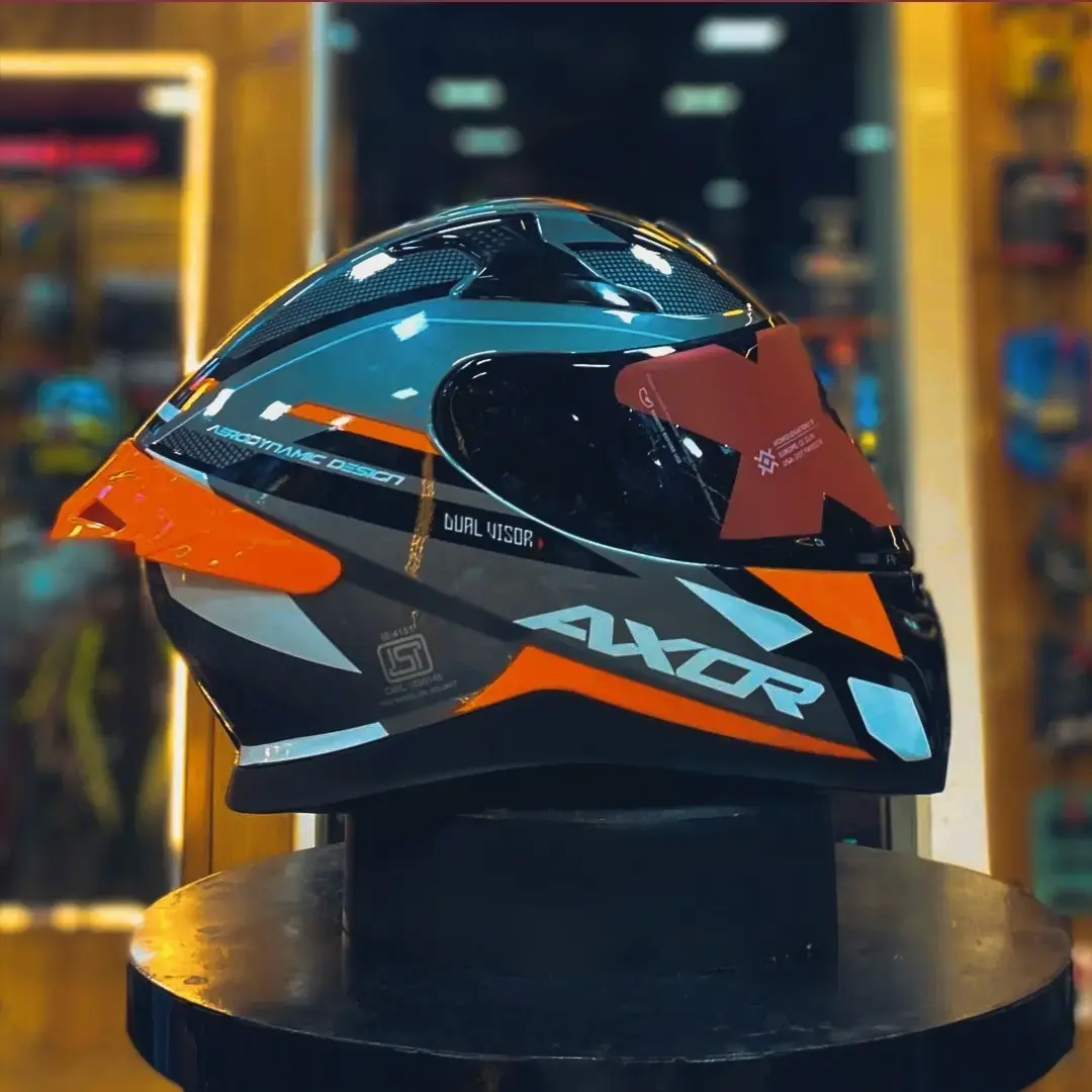 Buy AXOR APEX GREY AND ORANGE HELMET online at best price THE