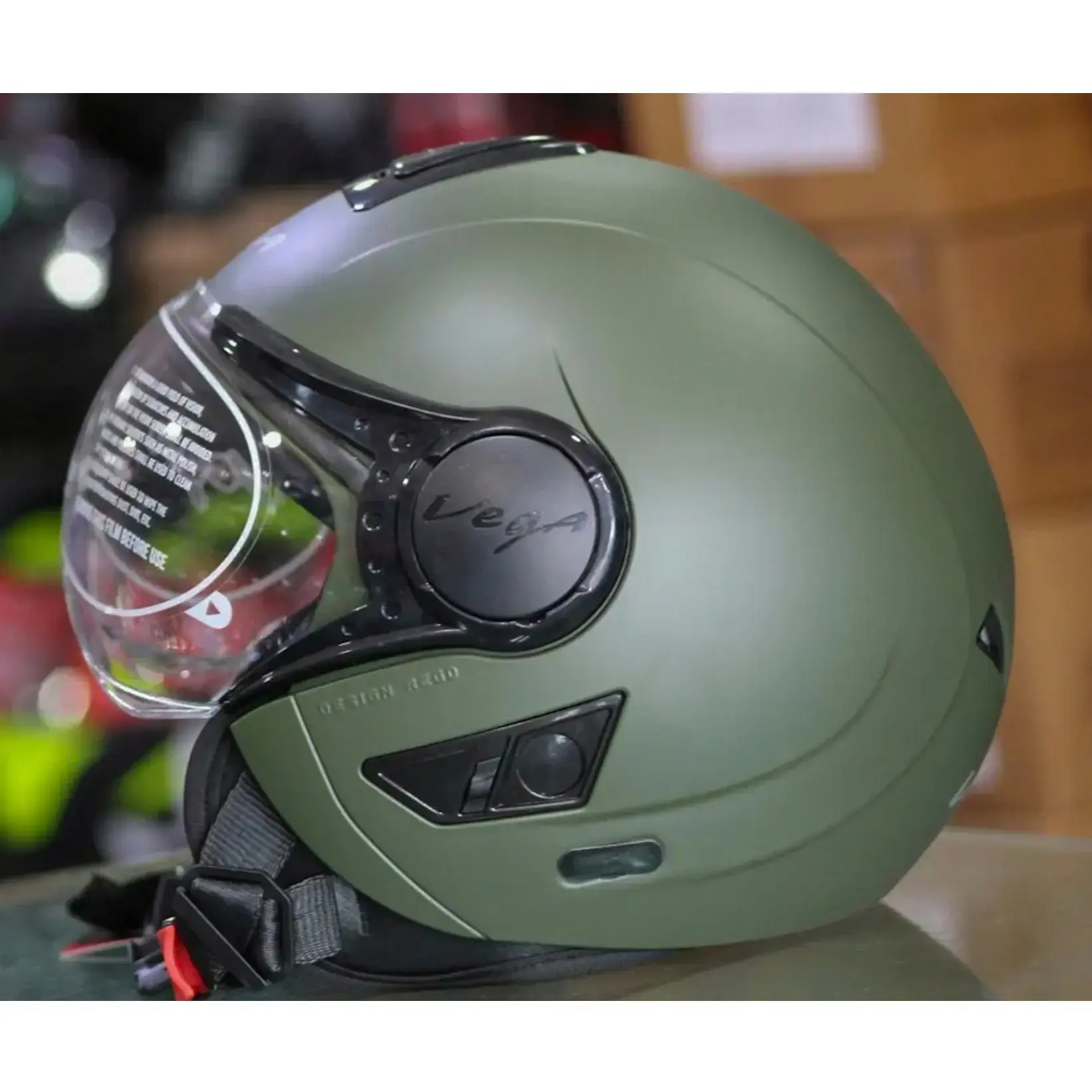Buy Vega open face helmet verve aster blaze cruiser matt green