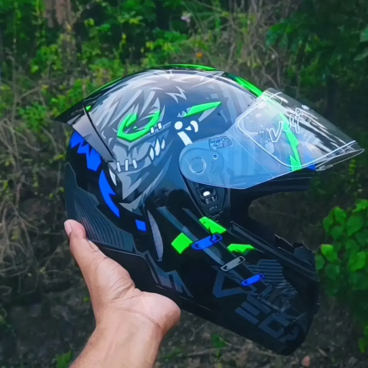 Buy Vega Helmet Blue Vega Bolt Zap Sonic Voyager Killer Dragon