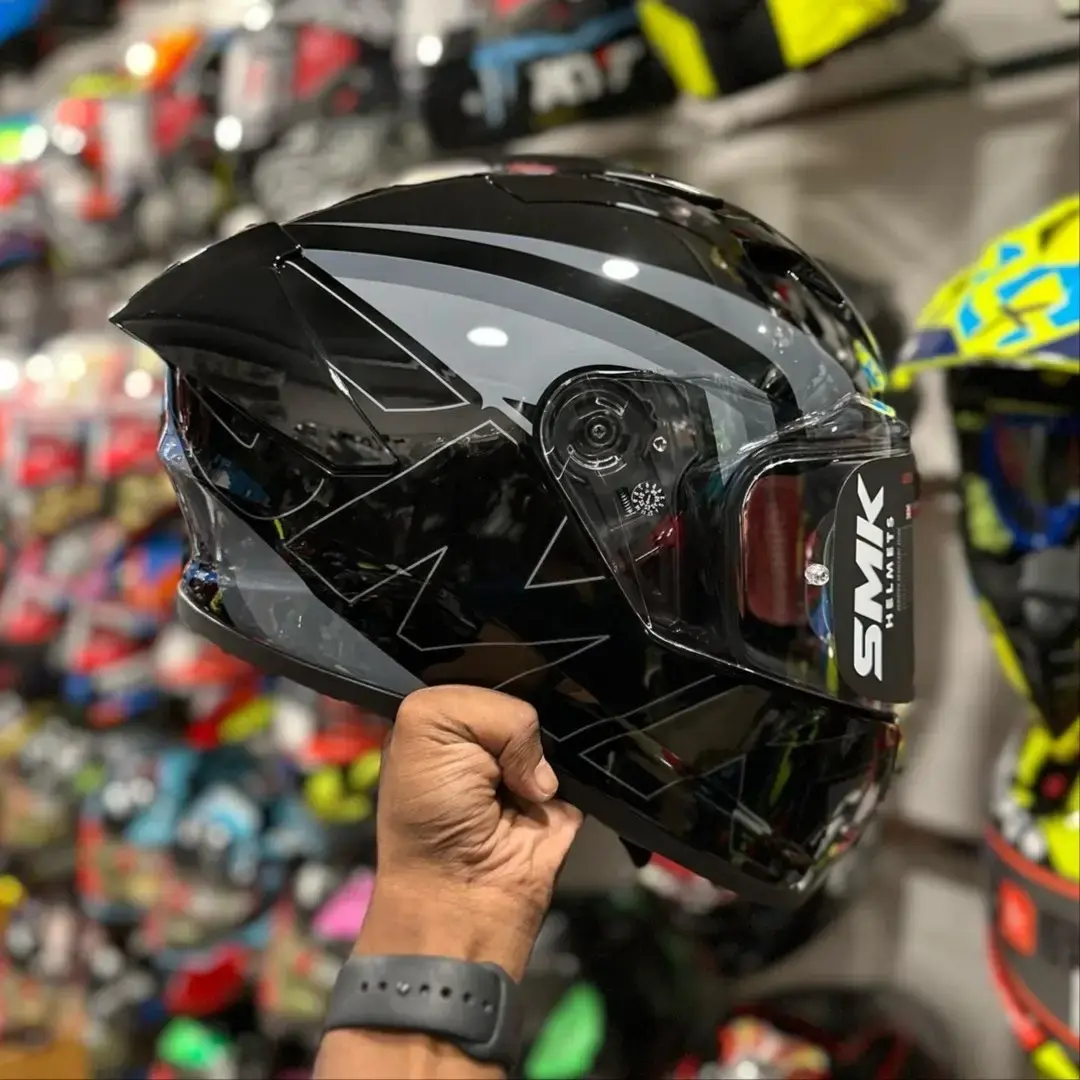 Buy Smk helmet black glossy online at best price THE HELMET BIN