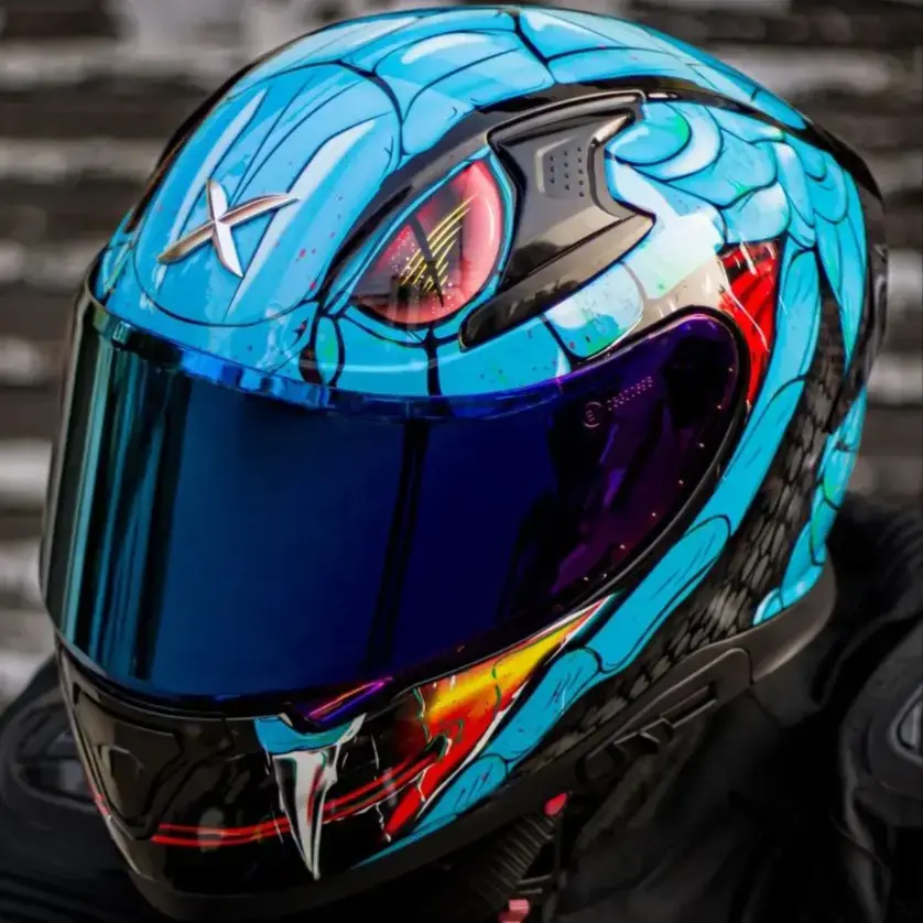Buy Axor APEX VENOMOUS BLACK NEON BLUE helmet online at best price