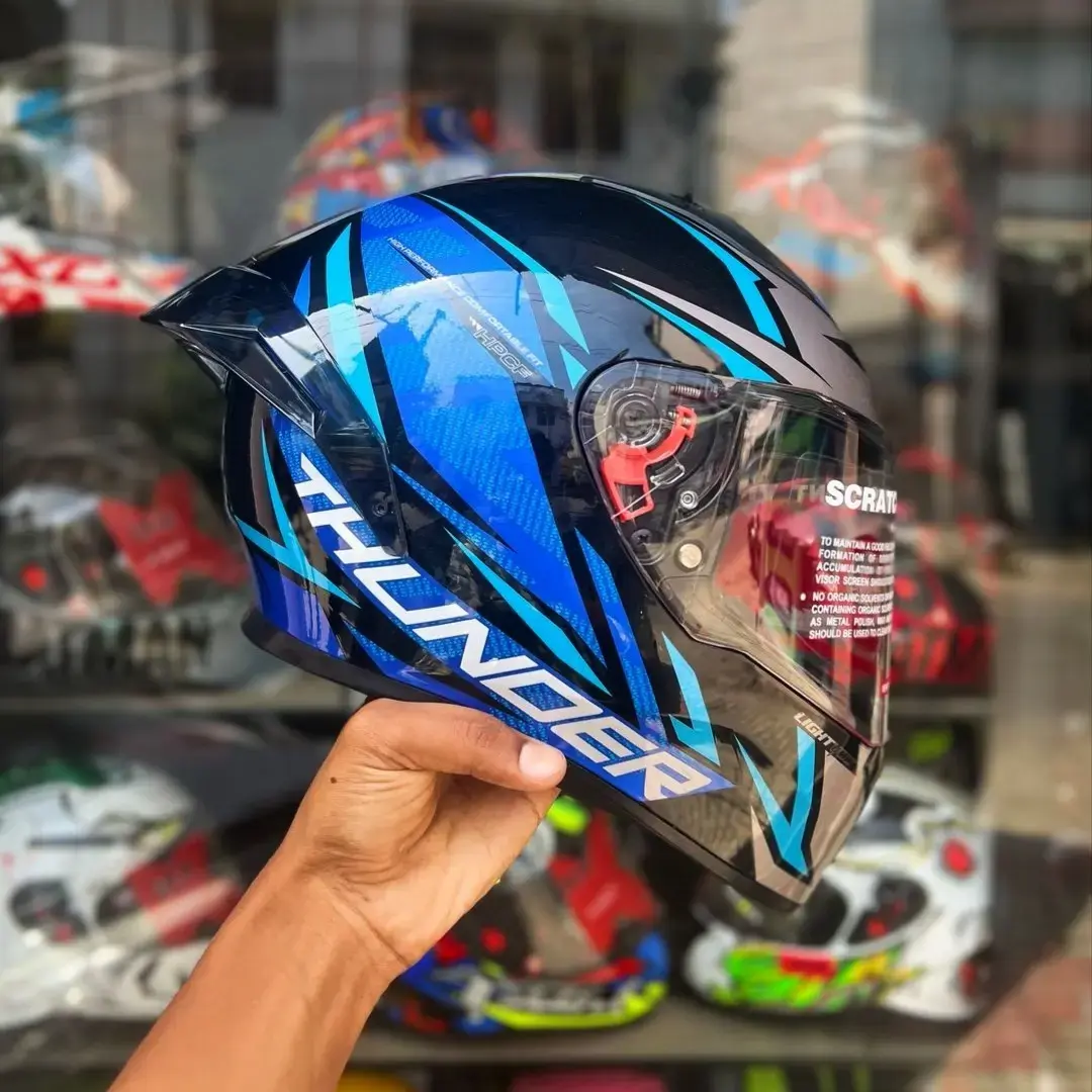 Studds thunder blue black helmet - 1