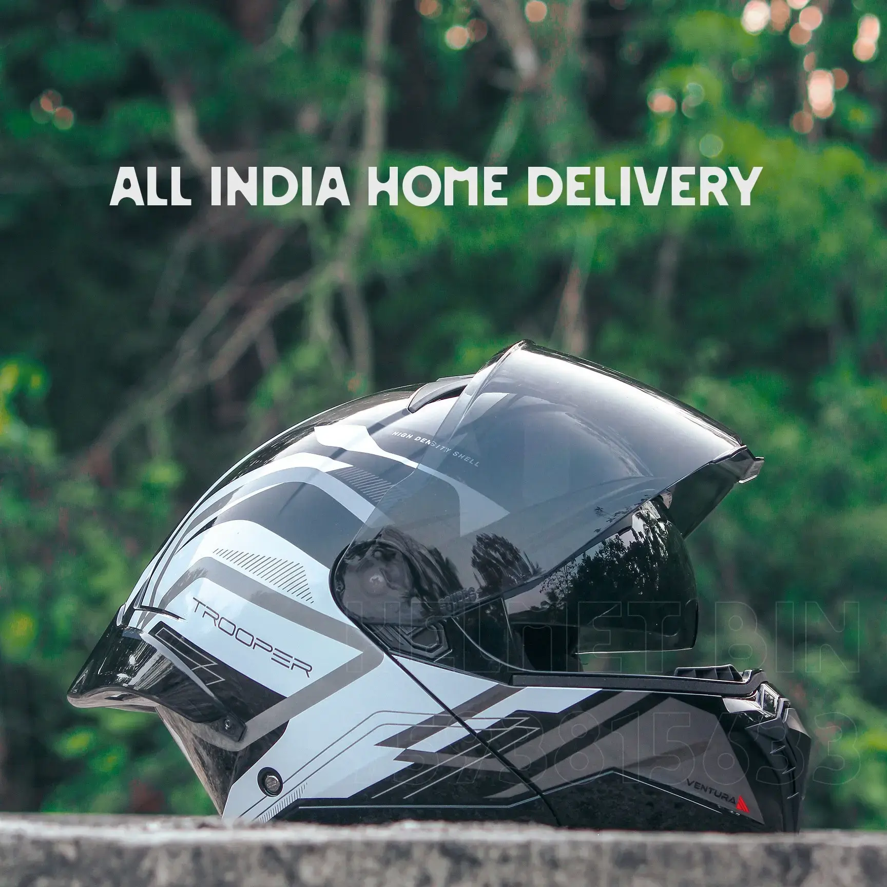 Studds Flip Up Trooper ventura race Hellcat raider helios white modular  Helmet Small