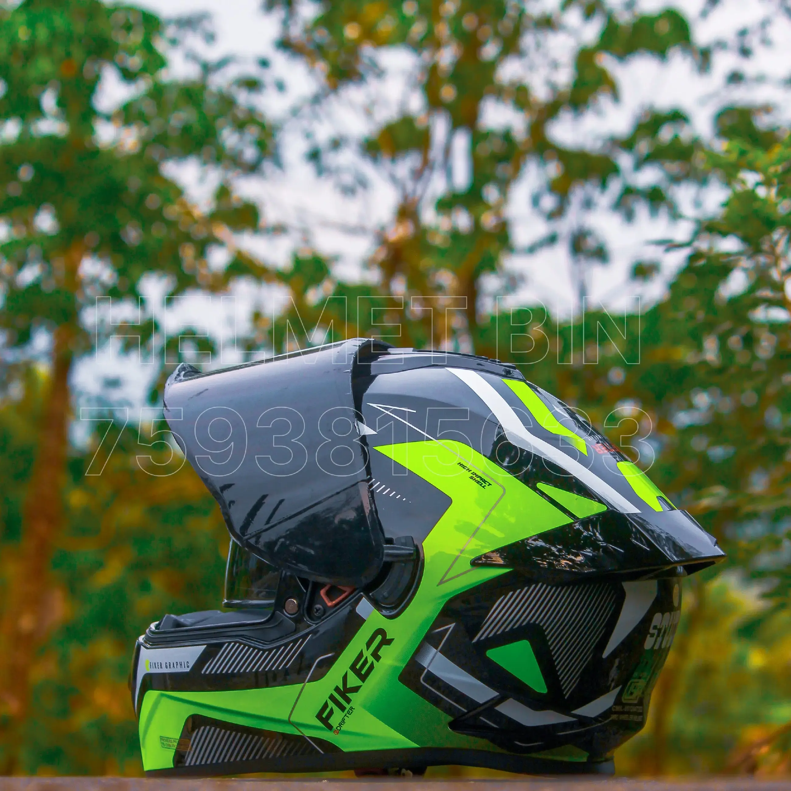 Studds Drifter fiker Rebellion r1 Rampage Thunder Raider Trooper neon green  Helmet SMALL